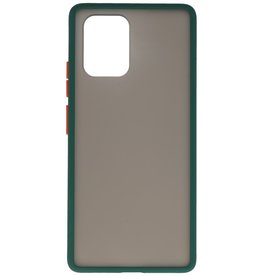 Funda rígida combinada de colores para Samsung Galaxy A81 Verde Oscuro