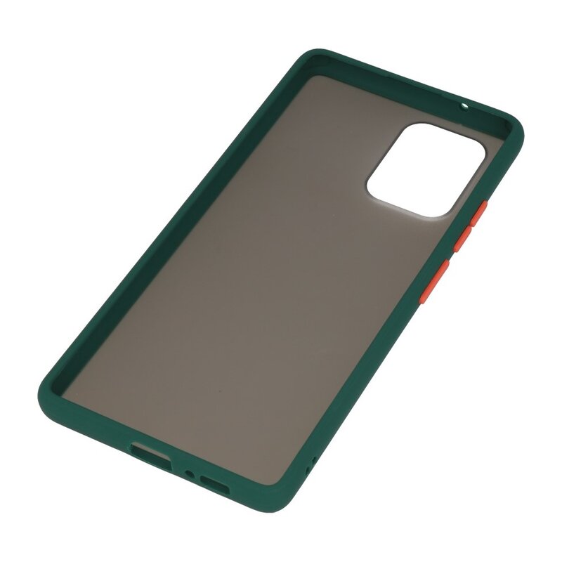 Funda dura combinada de colores para Samsung Galaxy A81 Verde oscuro