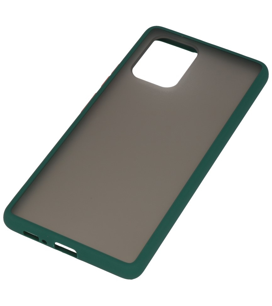 Funda dura combinada de colores para Samsung Galaxy A81 Verde oscuro