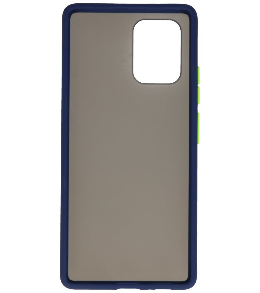 Étui rigide à combinaison de couleurs pour Samsung Galaxy A91 Bleu