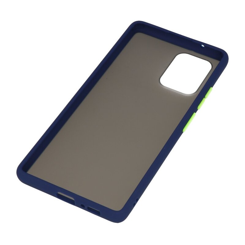 Funda dura combinada de colores para Samsung Galaxy A91 Azul