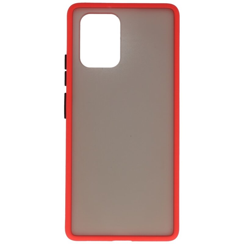 Funda rígida combinada de colores para Samsung Galaxy A91 Rojo