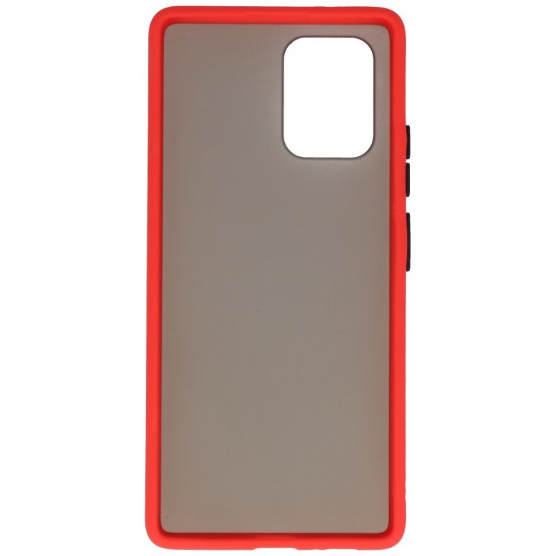 Funda rígida combinada de colores para Samsung Galaxy A91 Rojo