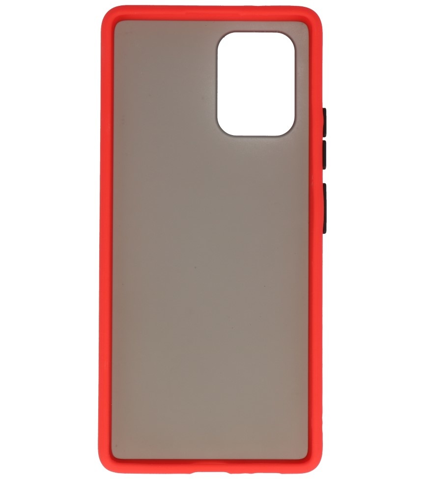 Funda rígida combinada de colores para Samsung Galaxy A91 Rojo