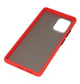 Funda rígida combinada de colores para Samsung Galaxy A91 Rojo