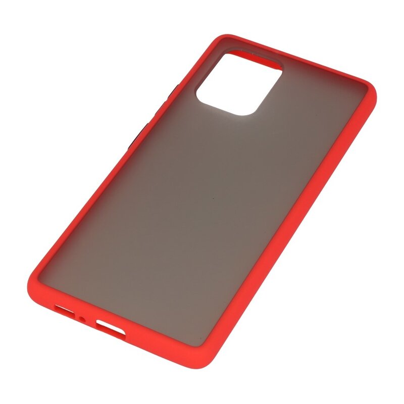 Funda rígida combinada de colores para Samsung Galaxy A91 Rojo