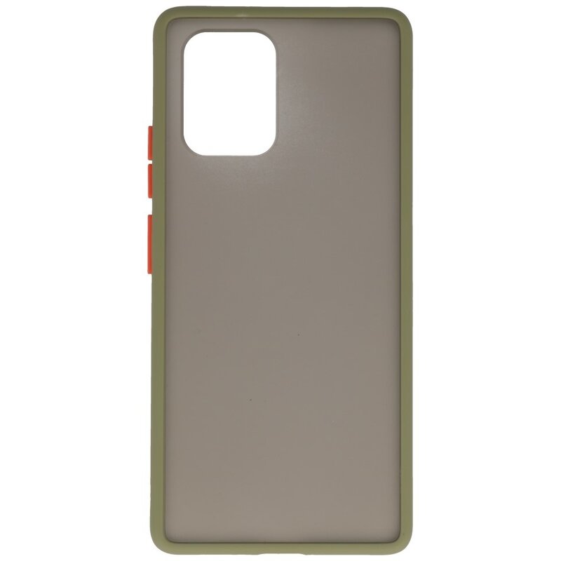 Funda dura combinada de colores para Samsung Galaxy A91 Verde