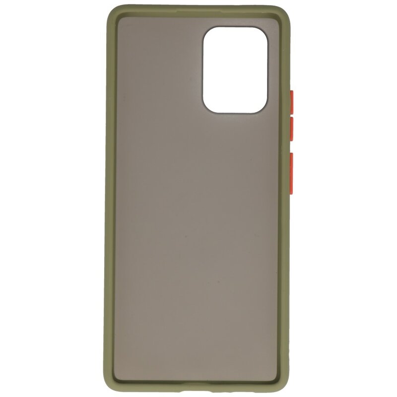 Funda dura combinada de colores para Samsung Galaxy A91 Verde