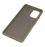 Funda dura combinada de colores para Samsung Galaxy A91 Verde