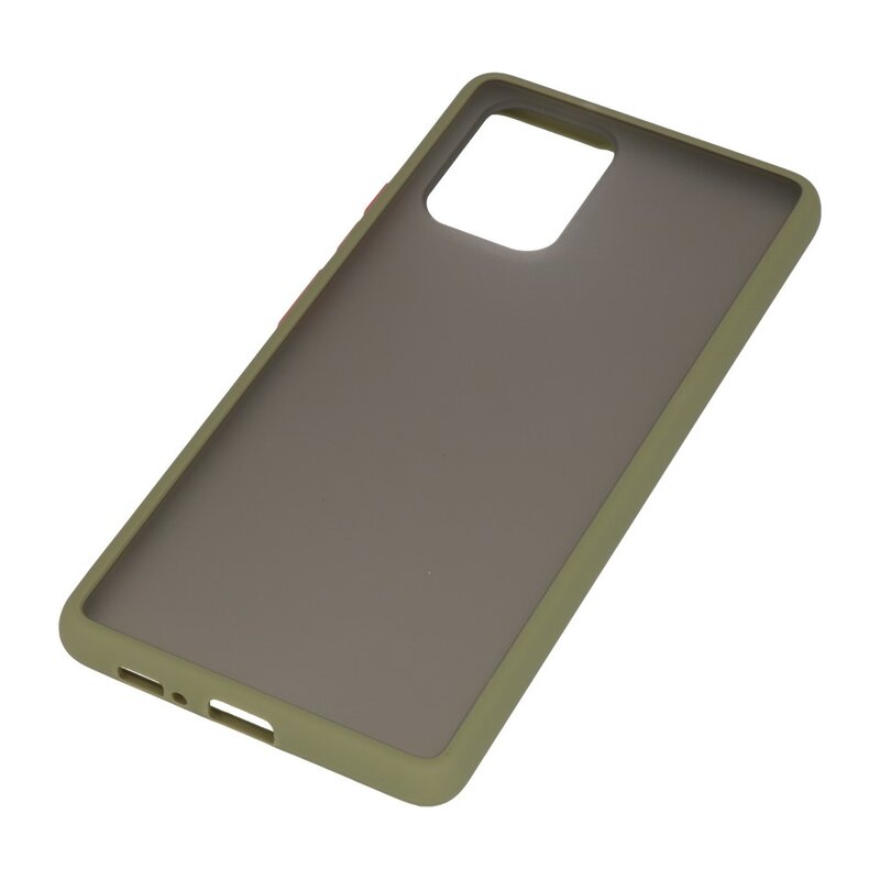 Funda dura combinada de colores para Samsung Galaxy A91 Verde