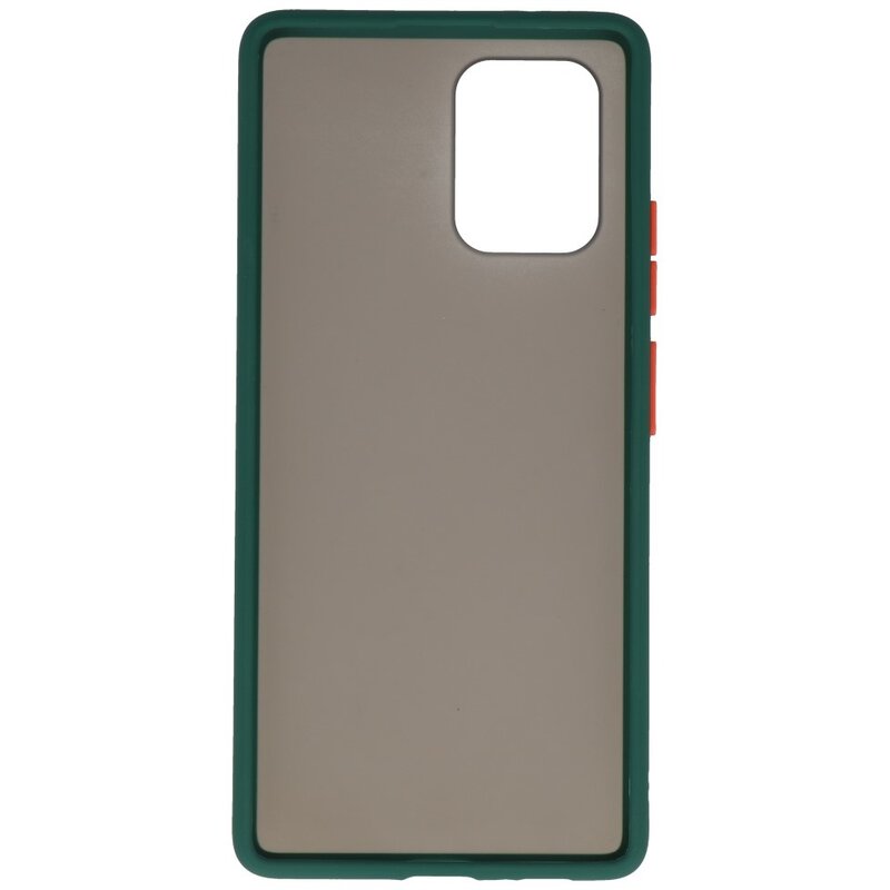 Funda rígida combinada de colores para Samsung Galaxy A91 Verde Oscuro