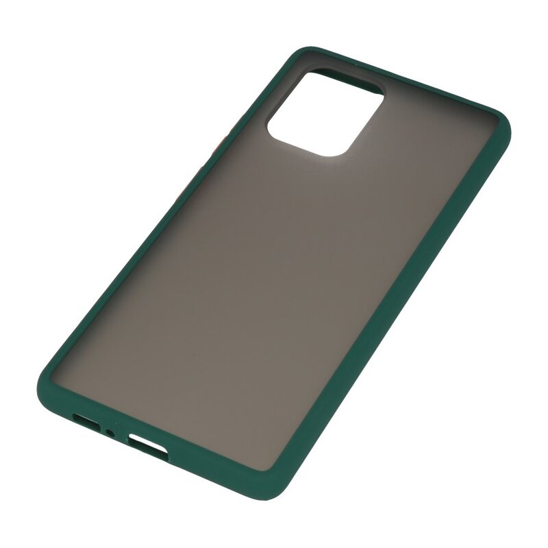 Funda rígida combinada de colores para Samsung Galaxy A91 Verde Oscuro