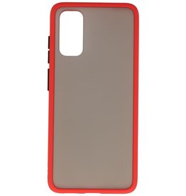 Combinación de colores Estuche rígido para Galaxy S20 / 5G Rojo