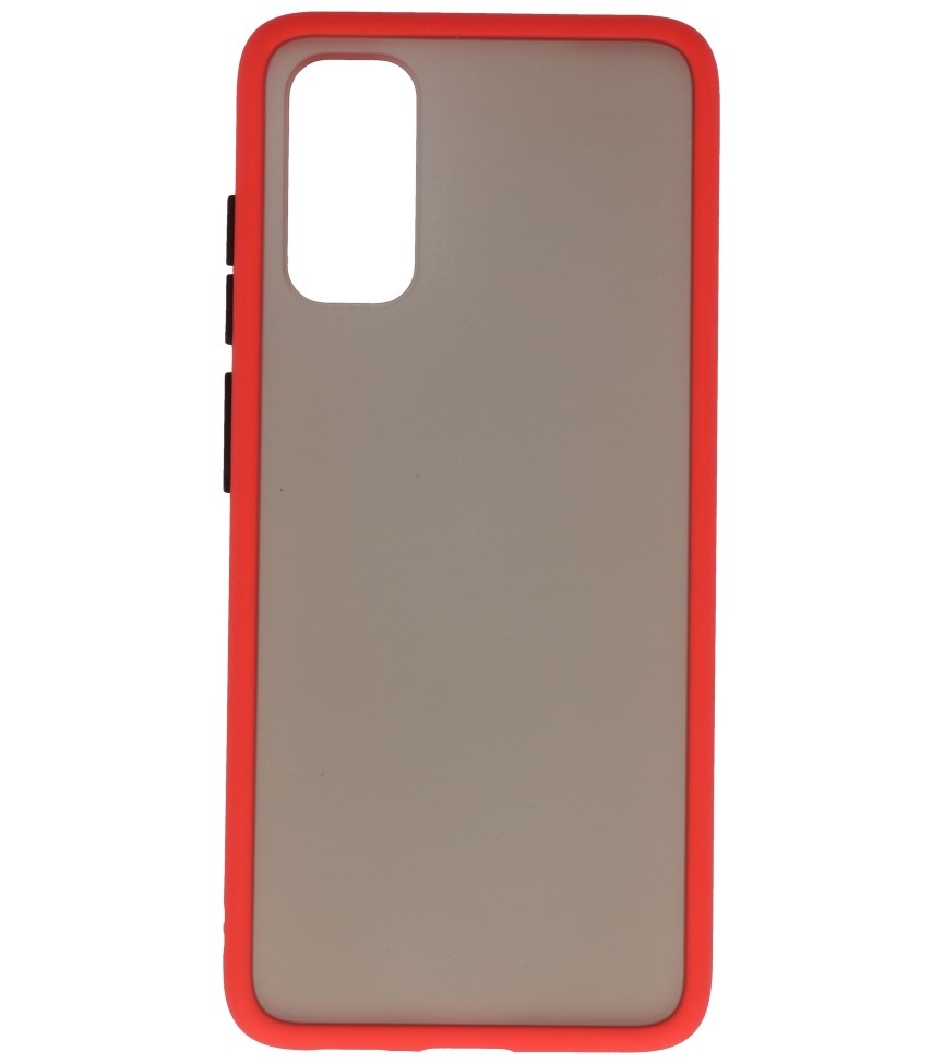 Combinación de colores Estuche rígido para Galaxy S20 / 5G Rojo