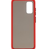 Combinación de colores Estuche rígido para Galaxy S20 / 5G Rojo