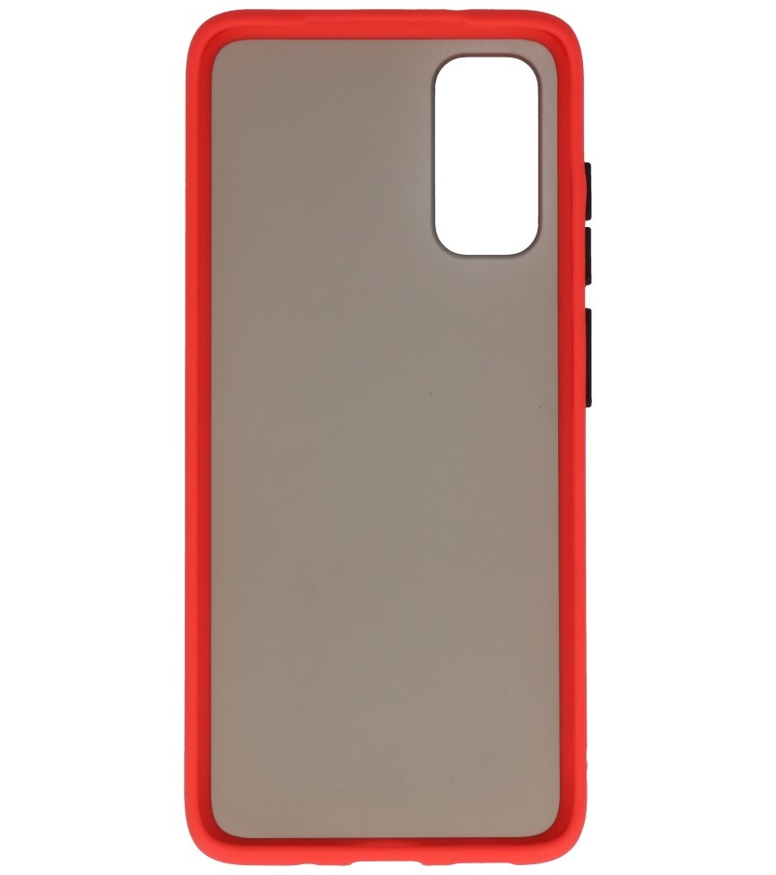Combinación de colores Estuche rígido para Galaxy S20 / 5G Rojo
