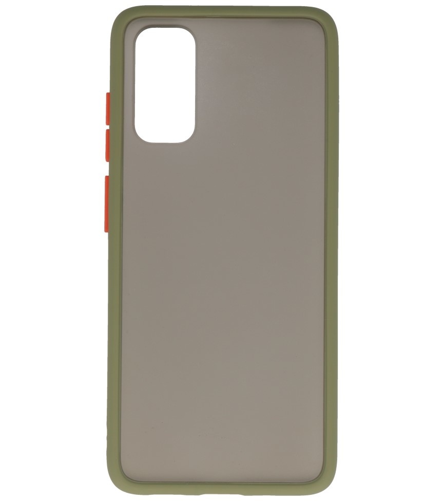 Combinación de colores Estuche rígido para Galaxy S20 / 5G Verde