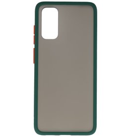 Combinación de colores Estuche rígido para Galaxy S20 / 5G Verde oscuro