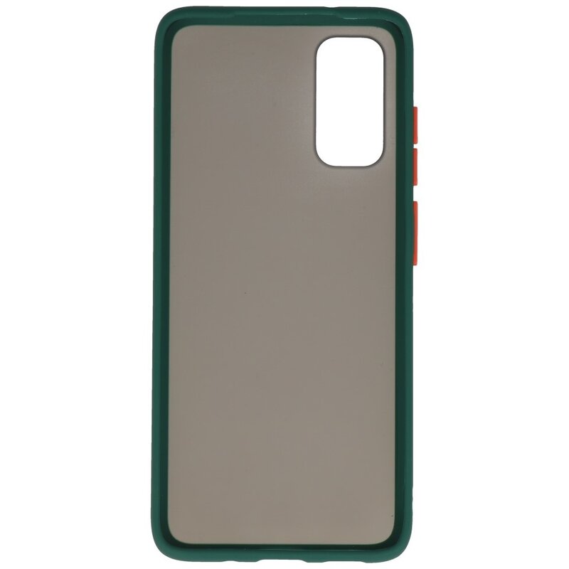 Combinación de colores Estuche rígido para Galaxy S20 / 5G Verde oscuro