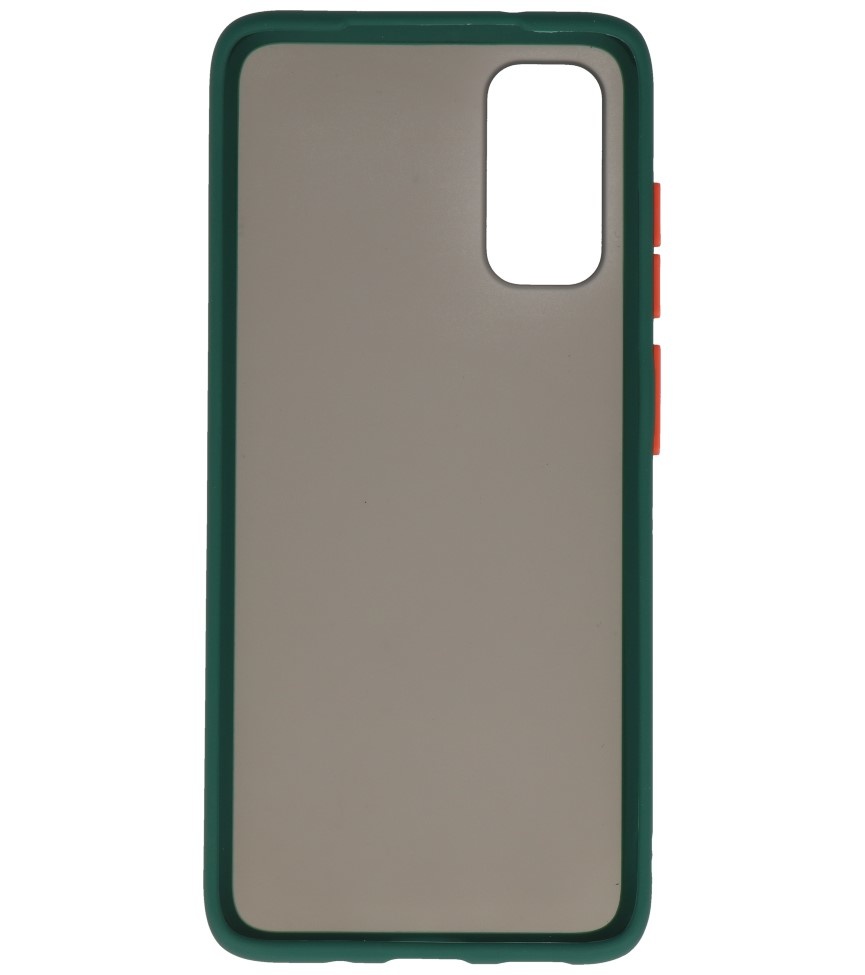 Combinación de colores Estuche rígido para Galaxy S20 / 5G Verde oscuro