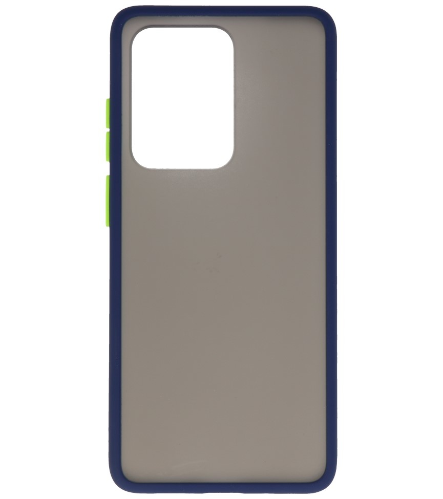 Étui rigide à combinaison de couleurs pour Galaxy S20 Ultra / 5G bleu