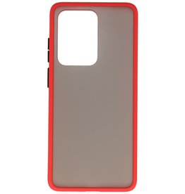 Funda rígida combinada de colores para Galaxy S20 Ultra / 5G Rojo