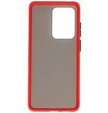 Funda rígida combinada de colores para Galaxy S20 Ultra / 5G Rojo