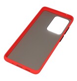 Funda rígida combinada de colores para Galaxy S20 Ultra / 5G Rojo