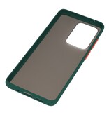 Combinazione di colori Custodia rigida per Galaxy S20 Ultra / 5G verde scuro
