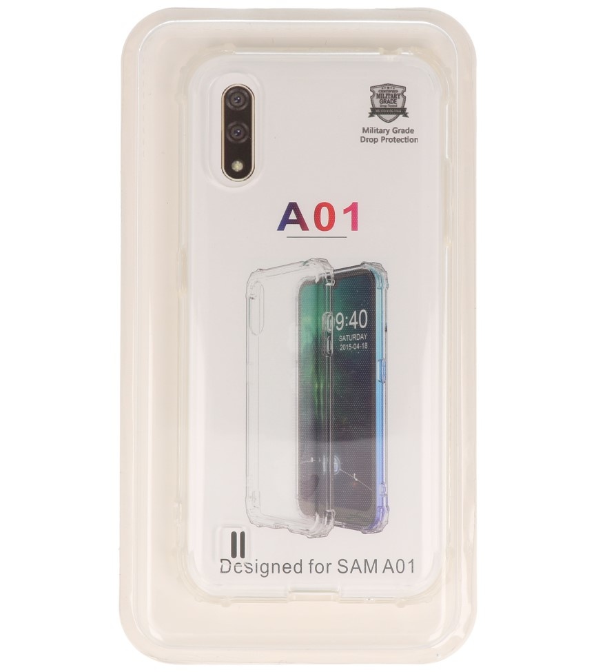 Carcasa de TPU transparente a prueba de golpes para Samsung Galaxy A01