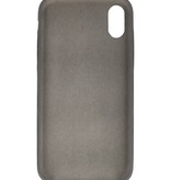 Leather Design TPU cover for iPhone XR Gray