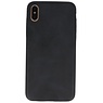 Funda de TPU de diseño de cuero iPhone Xs Max Black