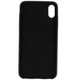 Læder Design TPU cover til iPhone Xs Max Black