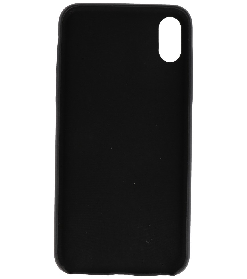 Funda de TPU de diseño de cuero para iPhone Xs Max Black