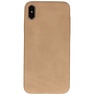 Leder Design TPU cover iPhone Xs Max Beige