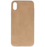 Cover in TPU di design in pelle per iPhone Xs Max Beige