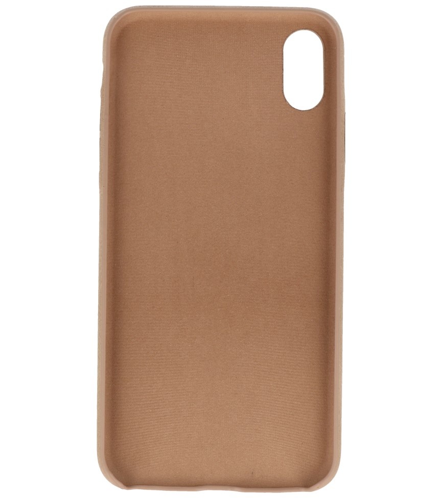 Leather Design TPU cover for iPhone Xs Max Beige