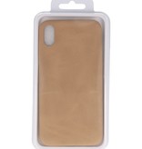 Leather Design TPU cover for iPhone Xs Max Beige