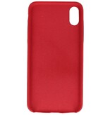 Leather Design TPU cover for iPhone Xs Max Red