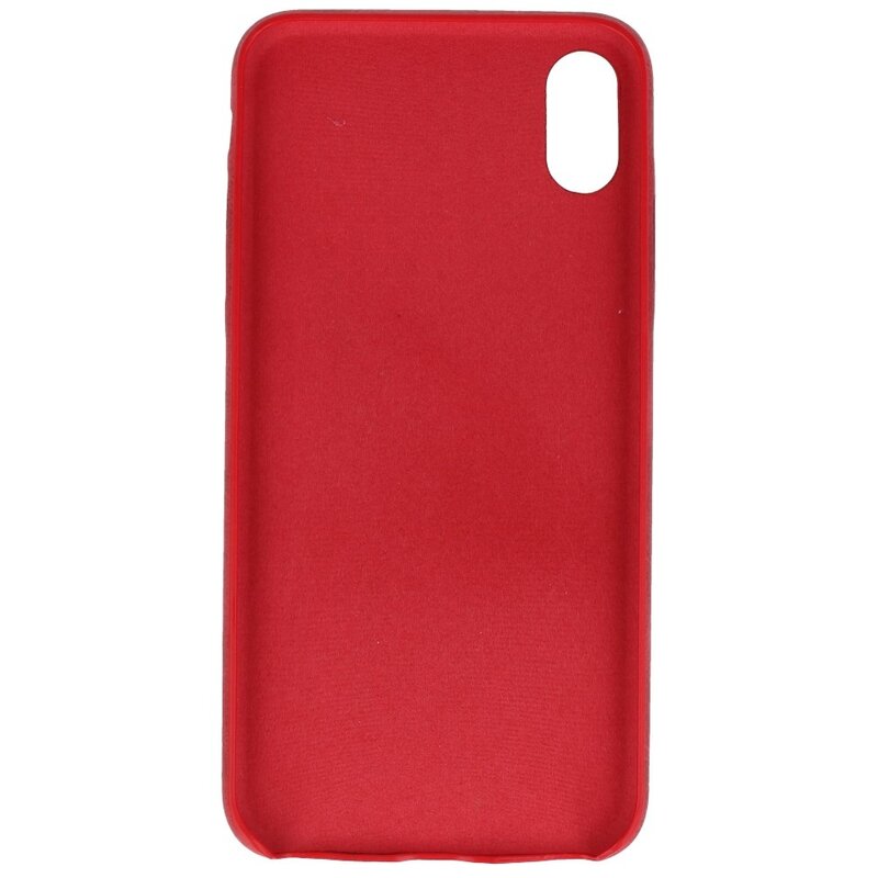 Læder Design TPU cover til iPhone Xs Max Red
