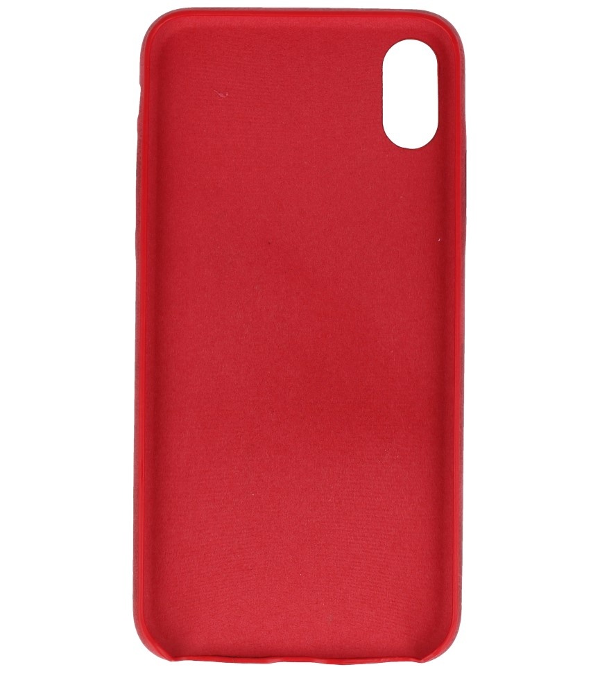 Leather Design TPU cover for iPhone Xs Max Red