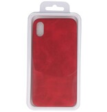 Leather Design TPU cover for iPhone Xs Max Red
