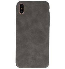 Cover in TPU in pelle design iPhone Xs Max Grey