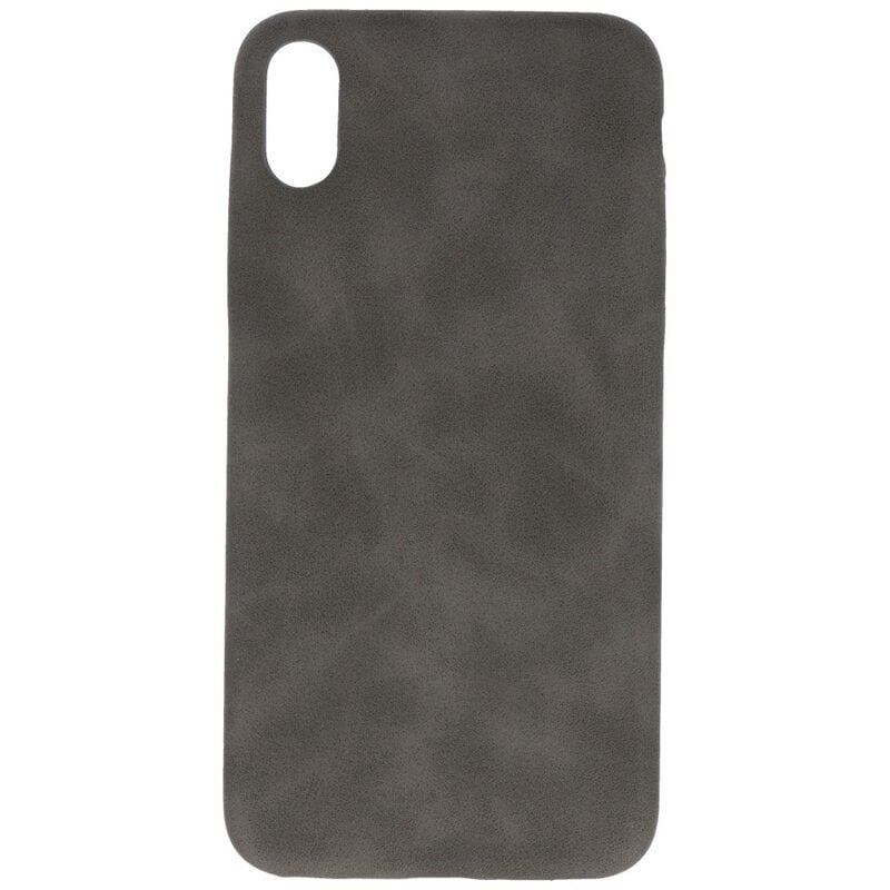 Leather Design TPU cover for iPhone Xs Max Gray