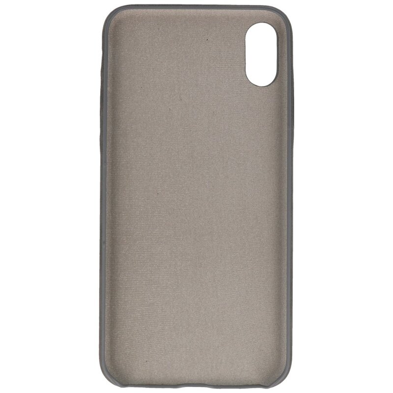 Læder Design TPU cover til iPhone Xs Max Grey