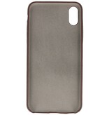 Cover in TPU di design in pelle per iPhone Xs Max marrone scuro
