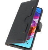 Etui Portefeuille de Luxe pour Samsung Galaxy A70 Noir