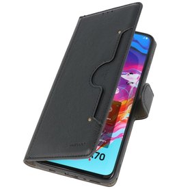 Estuche billetera de lujo para Samsung Galaxy A70 negro