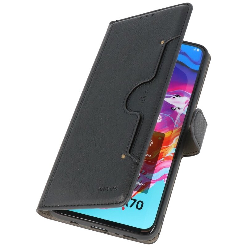 Luxury Wallet Case for Samsung Galaxy A70 Black