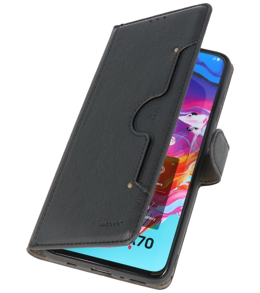 Luxury Wallet Case for Samsung Galaxy A70 Black